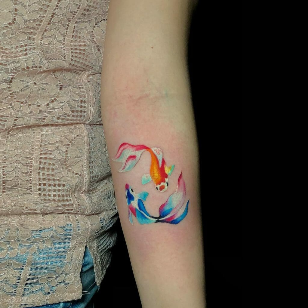 Vibrant Pisces Tattoo