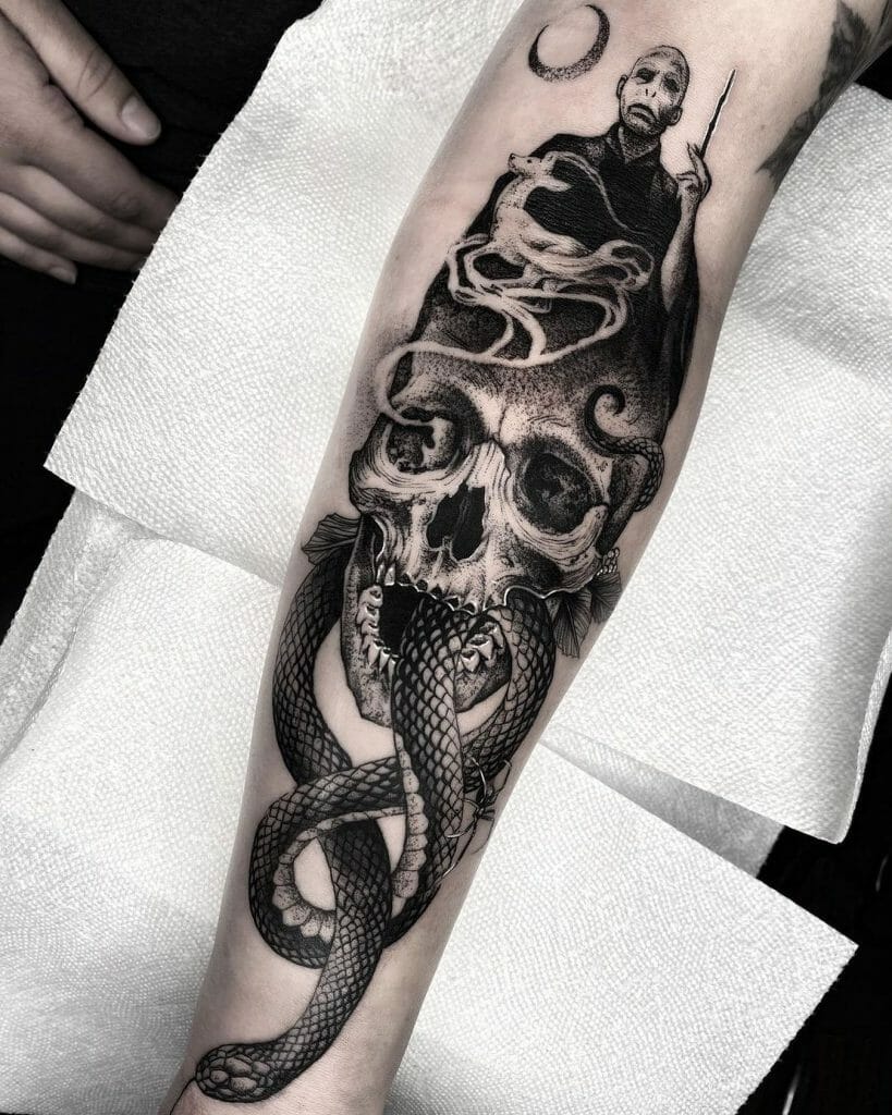 Voldemort Snake On Wrist Tattoo Sketch