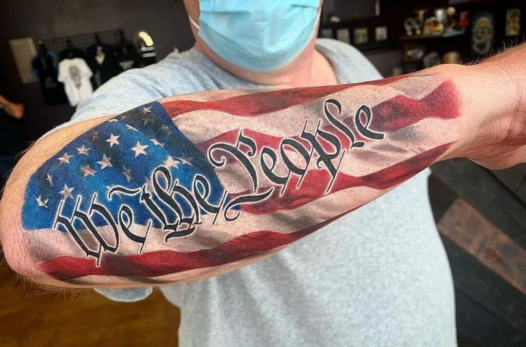 We The People Flag Tattoo ideass