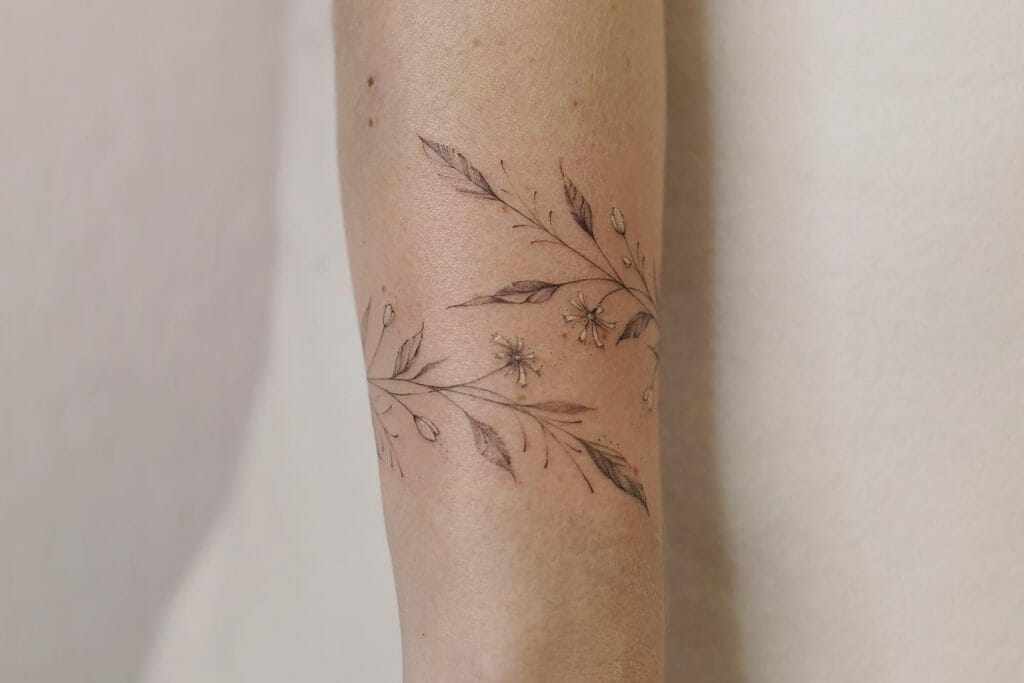Wild Flowers Bracelet Tattoo