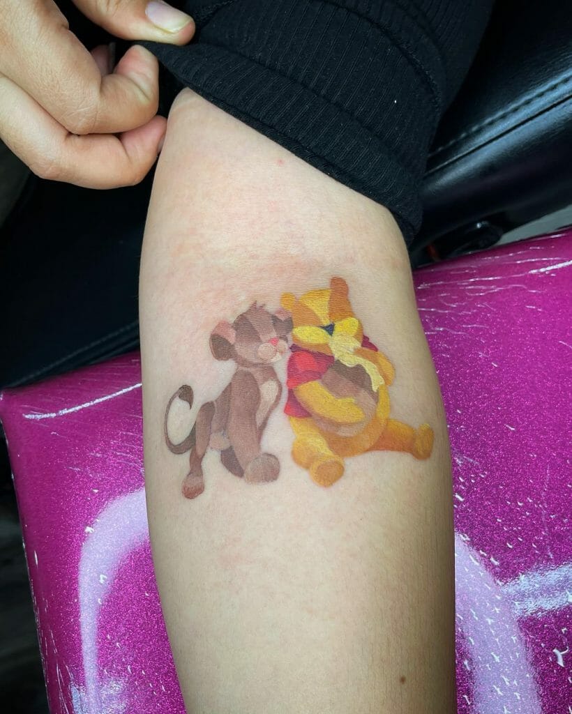 Winnie The Pooh And Simba Tattoo