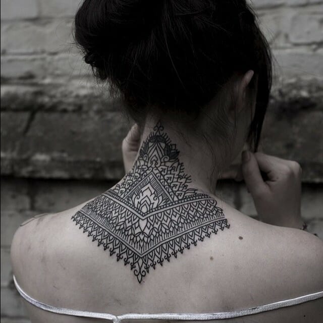 Women's Back Neck Tattoo