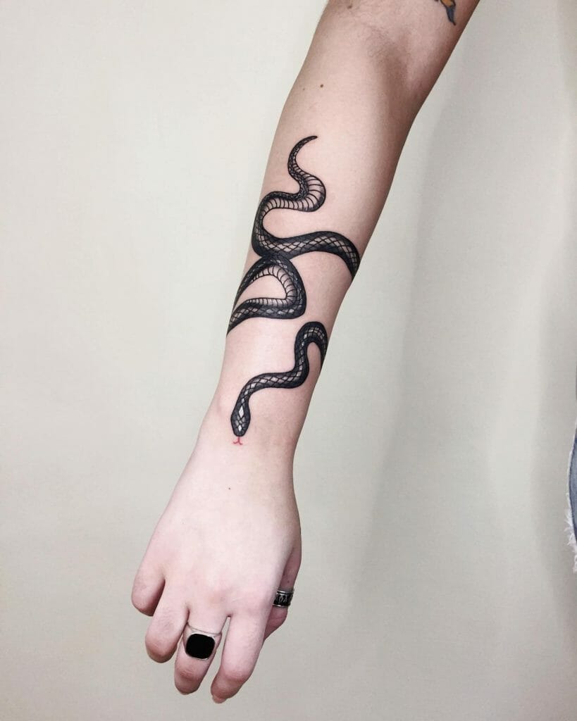 Wrapped Or Coiled Snake Tattoo Design