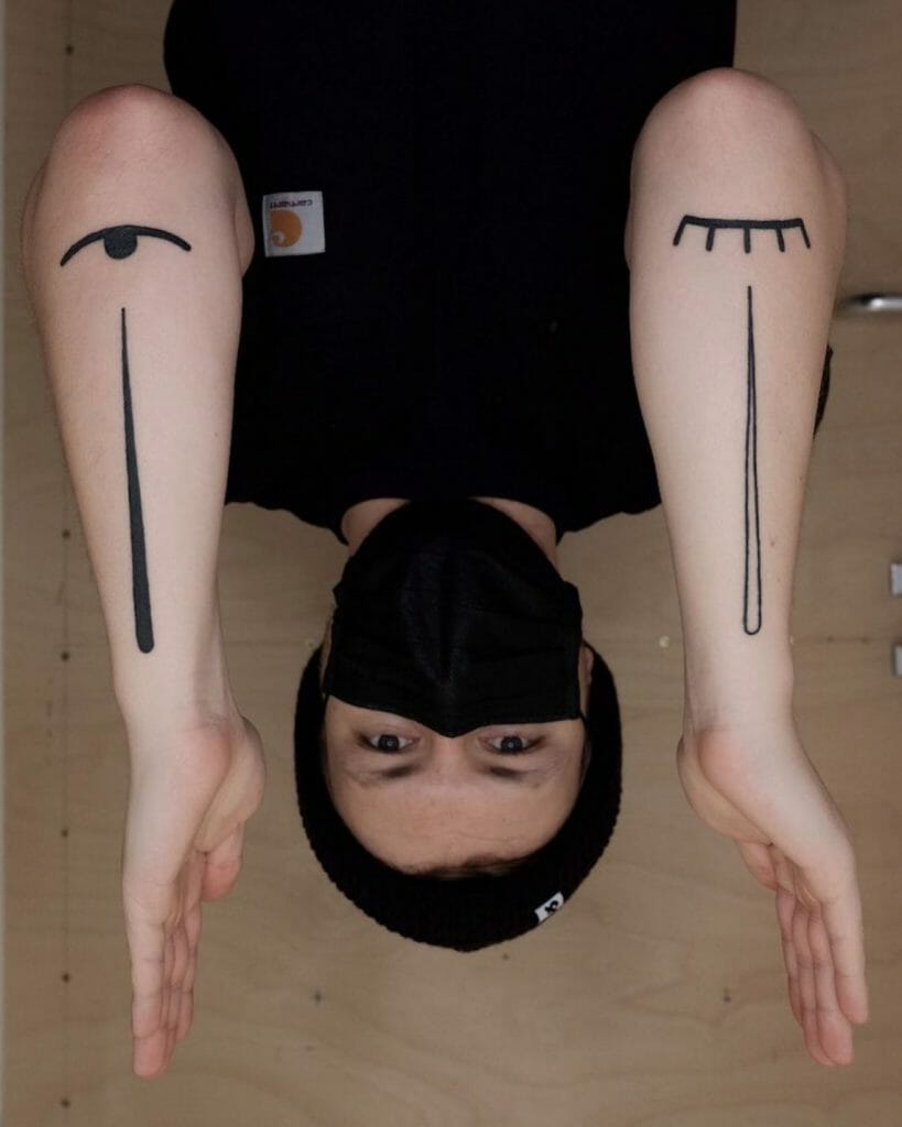 Ying-Yang-Stil Teardrop Tattoo