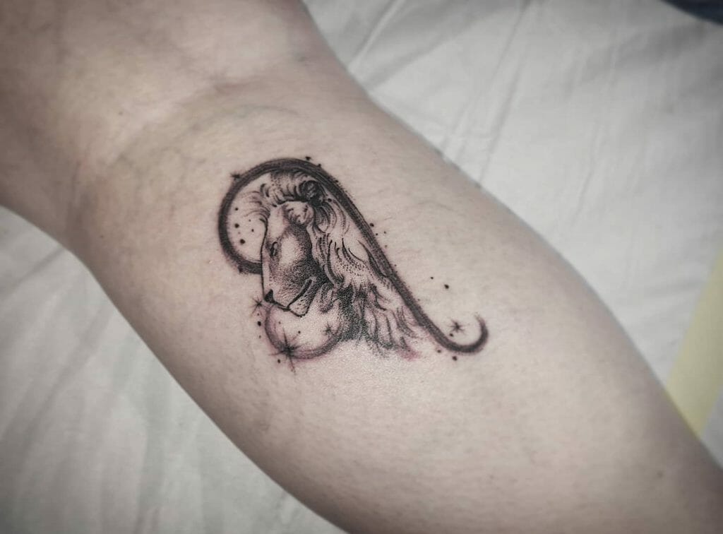 Zodiac Leo Symbol With Lion Tattoo ideas