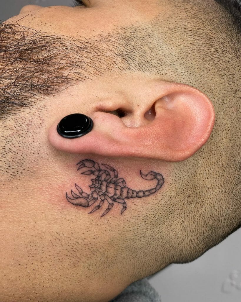 Zodiac Sign Placement Men Behind The Ear Tattoo
