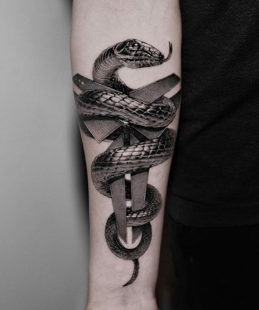 Lakers Logo Snake Tattoo