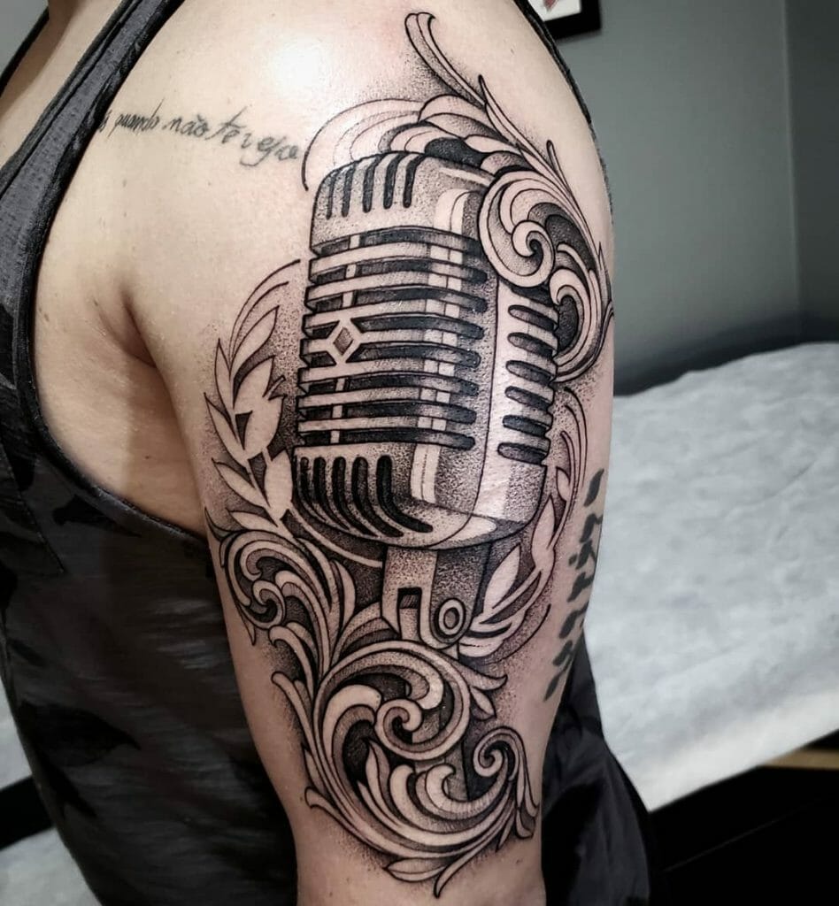 Unique Microphone Tattoo