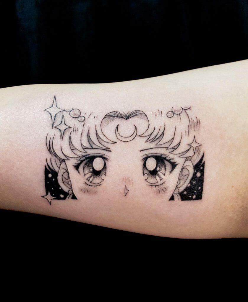 Life Like Passionate Anime Eyes Tattoo