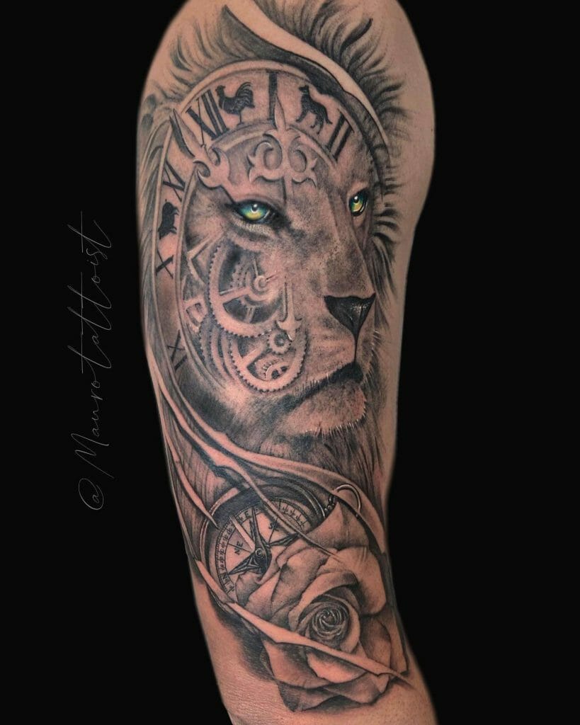 Lion With The Green Eyes Tattoo
