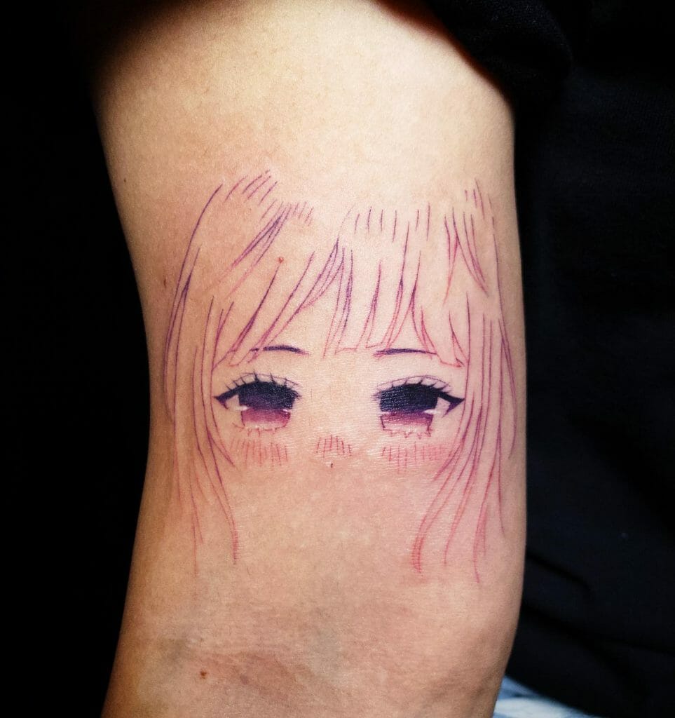 Elegant Colorful Anime Eyes Tattoo