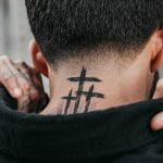 Neck Cross Tattoo