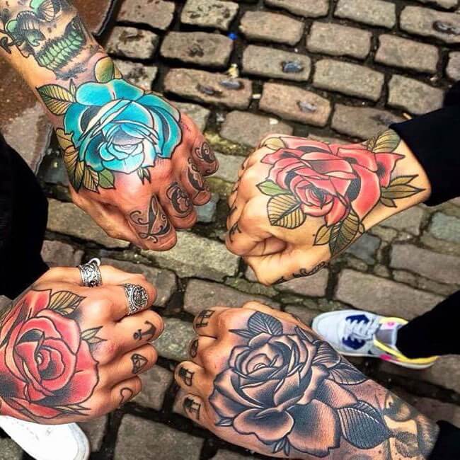  Inked Up Big Rose Hand Tattoo