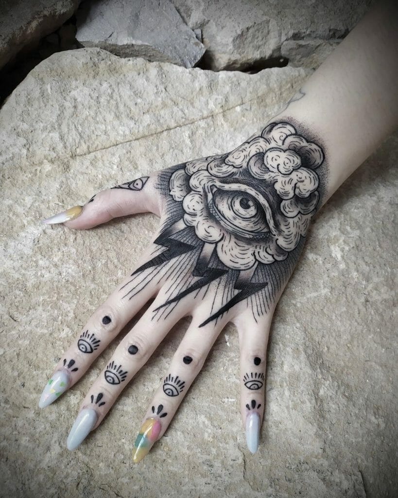 Cloud Tattoo Ideas With All-Seeing Eye