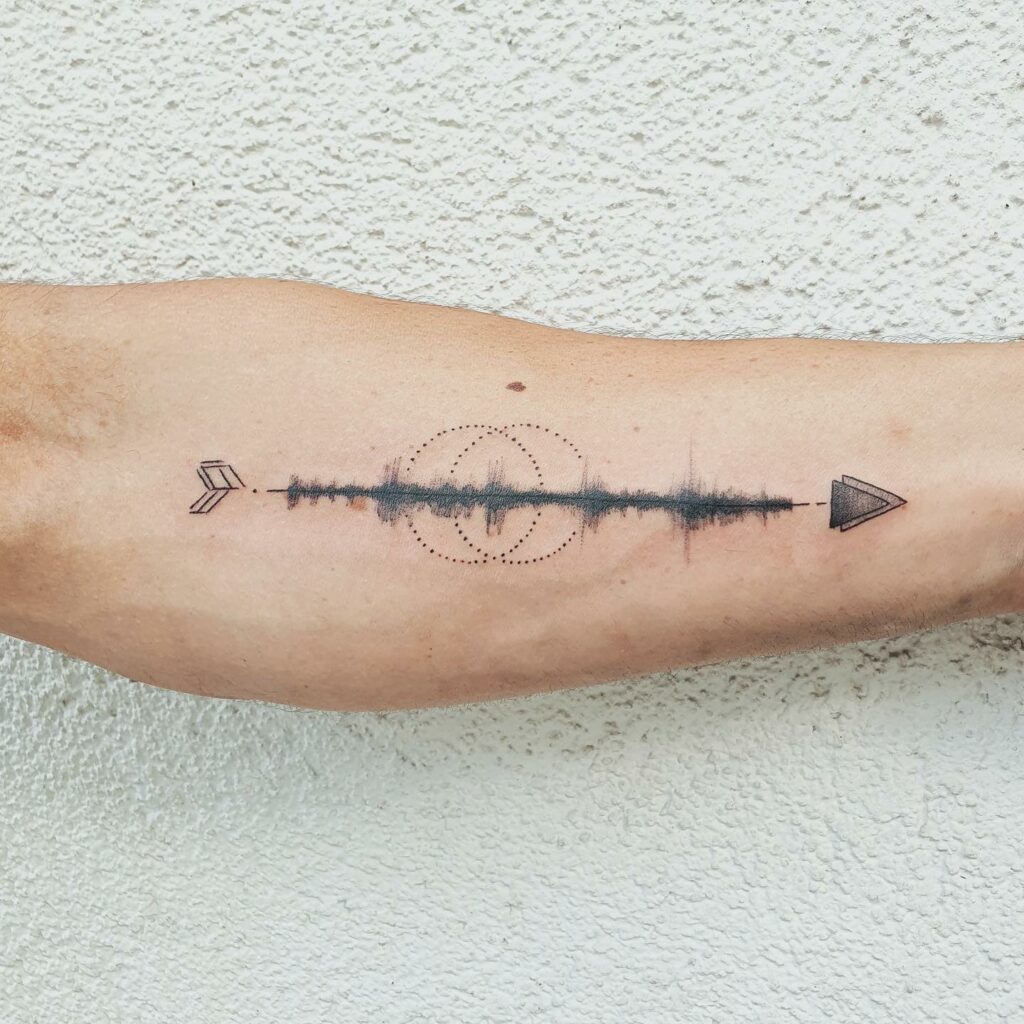 minimalist sound wave tattoo
