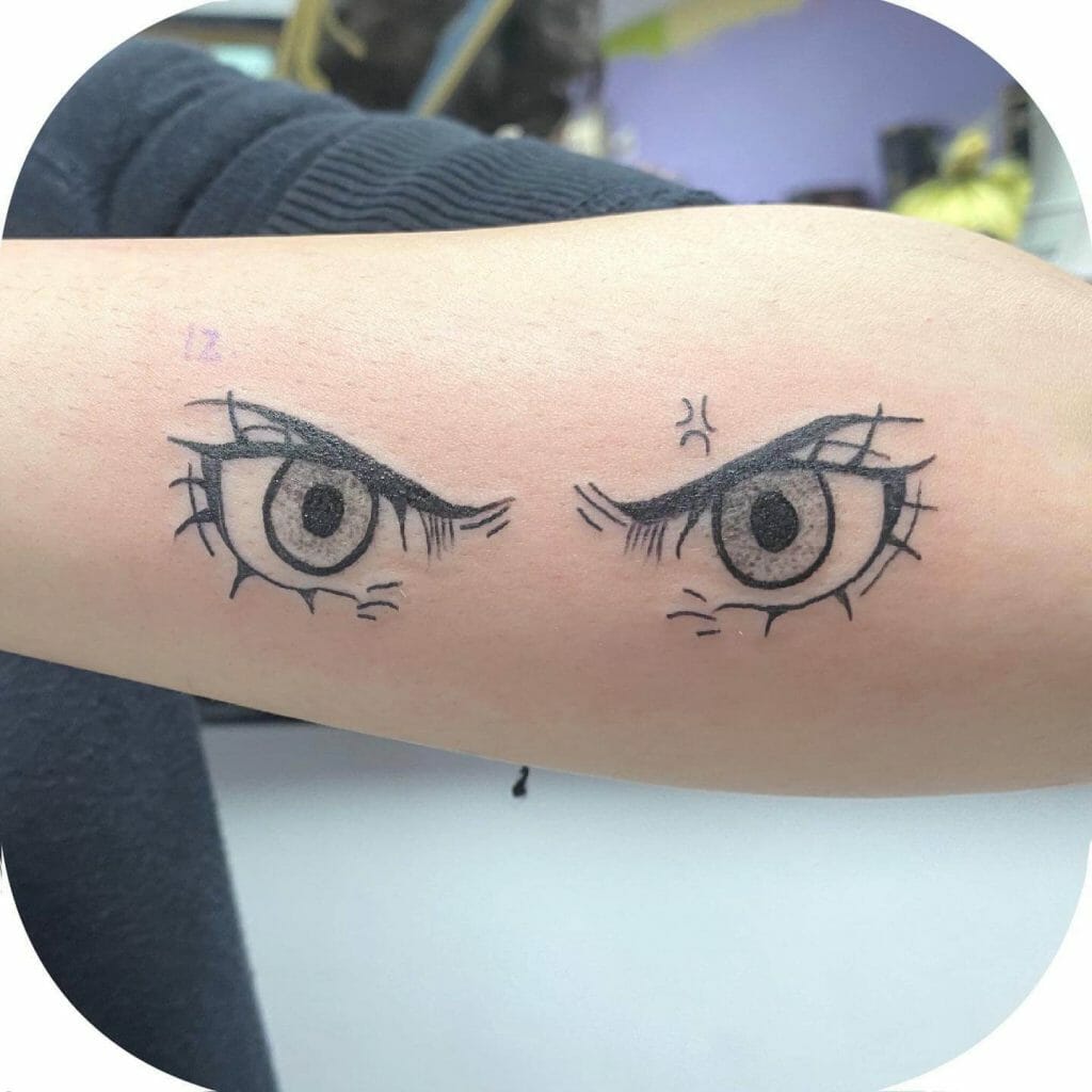 Fun Anime Eyes Showing Emotion Tattoo