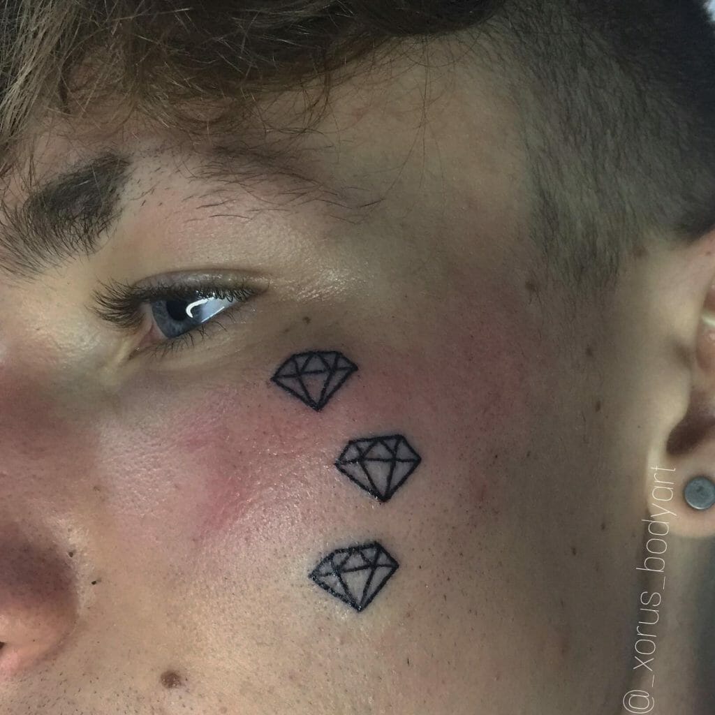 Diamonds Outline Under Eye Concealer Tattoo
