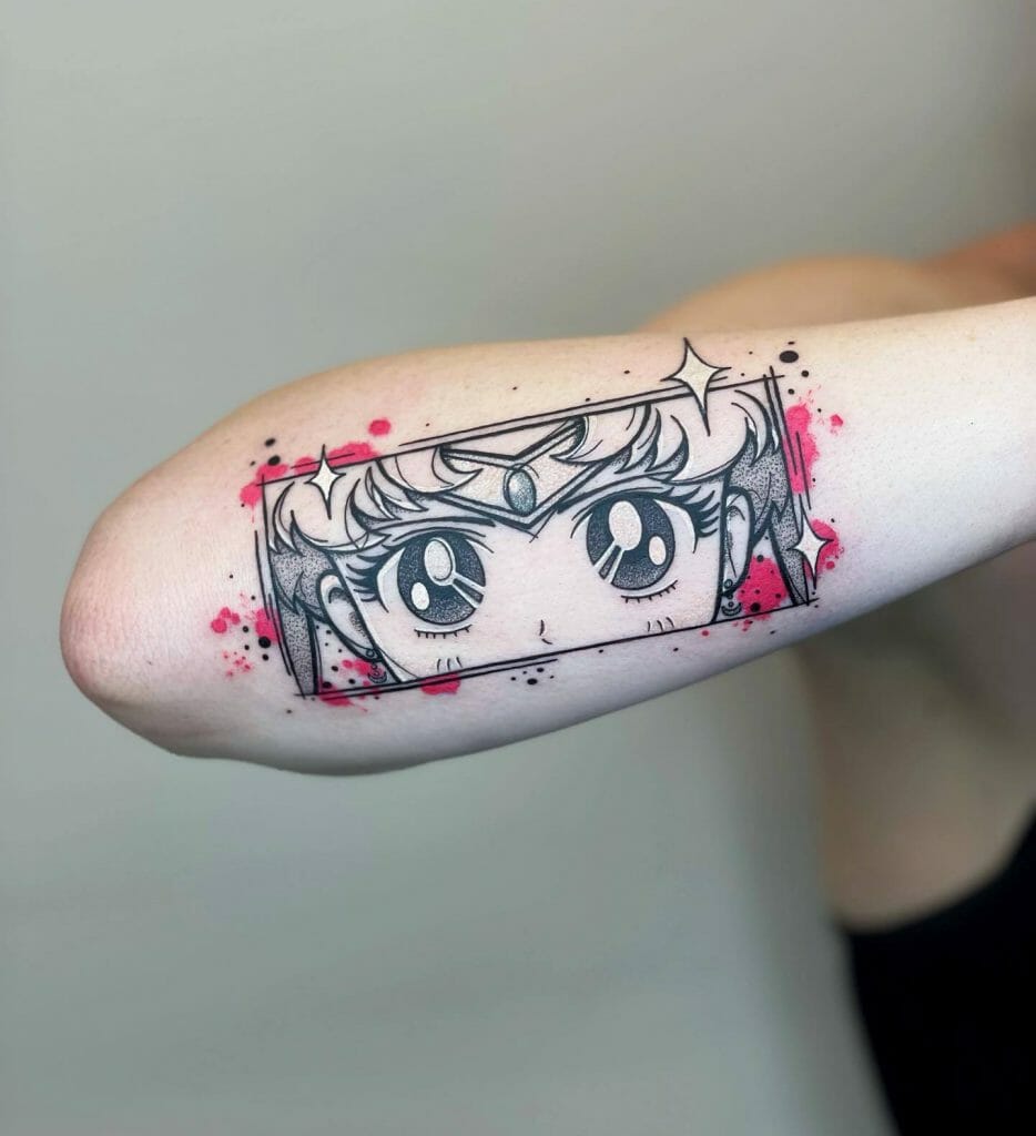 Bright Anime Eyes Tattoo
