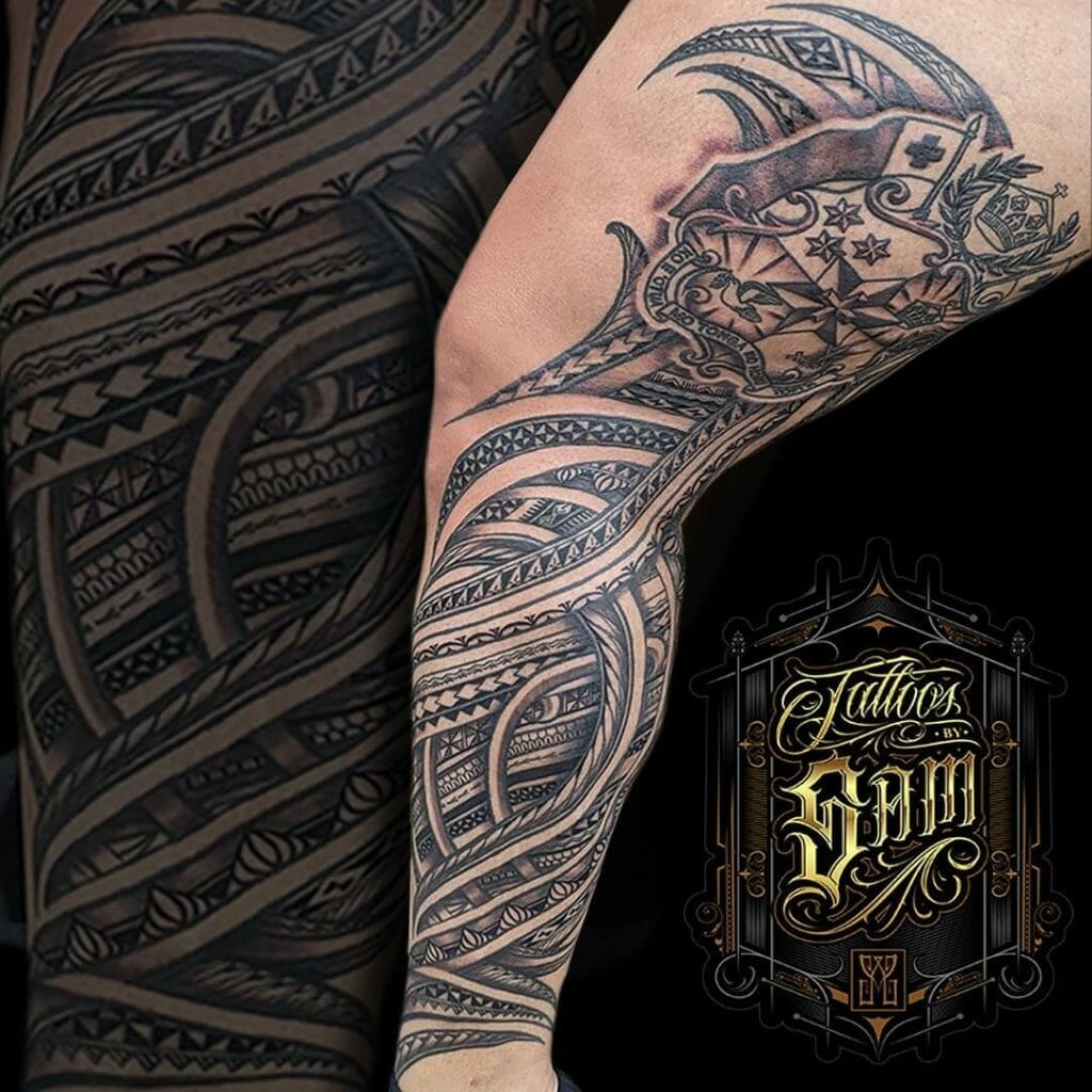 Best Tribal Tattoo On Thigh