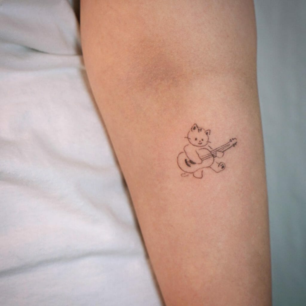Simple Easy Guitar Tattoo Of Happiness
