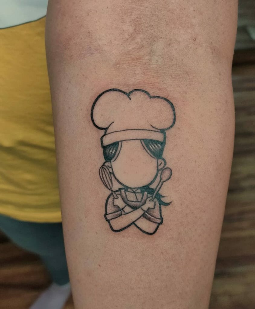  Minimalistic Chef Tattoo With Pork Chops