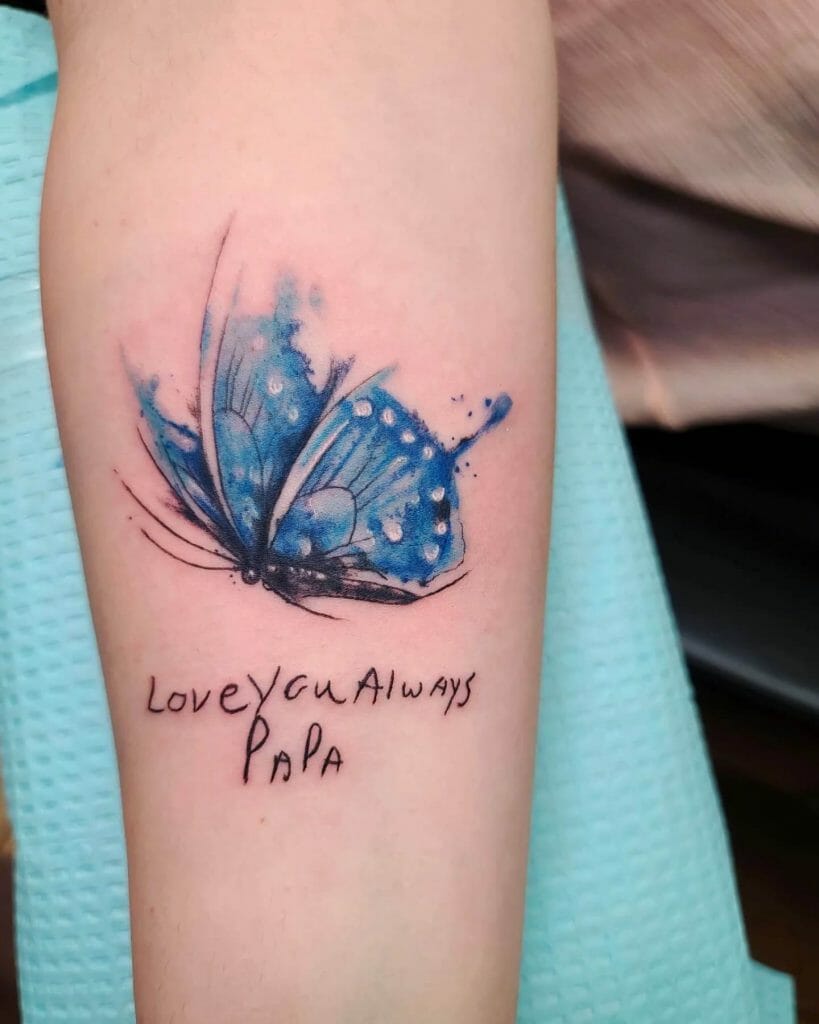 Butterfly Memorial Colorful Tattoo