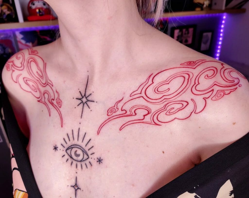Clouds Tattoo Design On The Shoulder