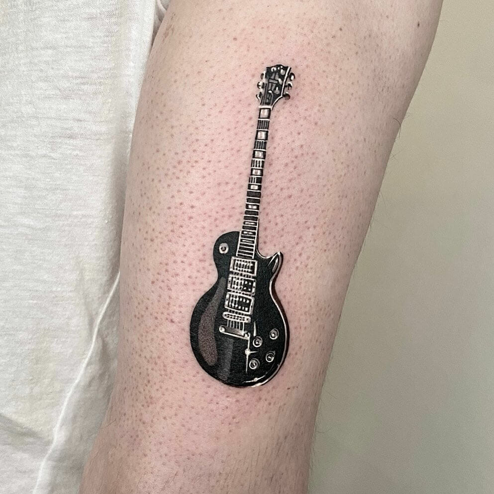 Electric Guitar Tattoo Designs For Musicians