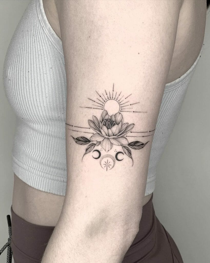 Lotus And The Rising Sun Tattoo