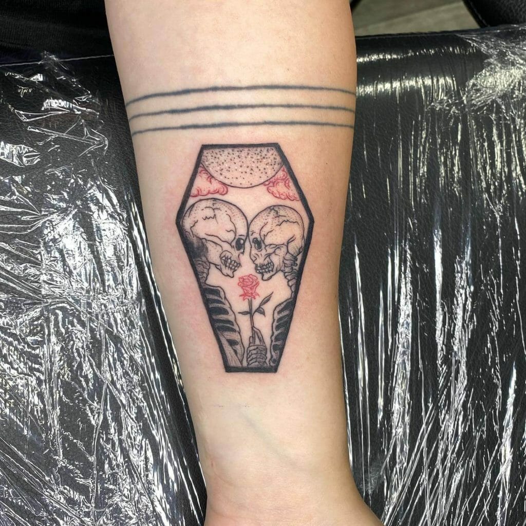 Couple Coffin Skeleton Tattoo