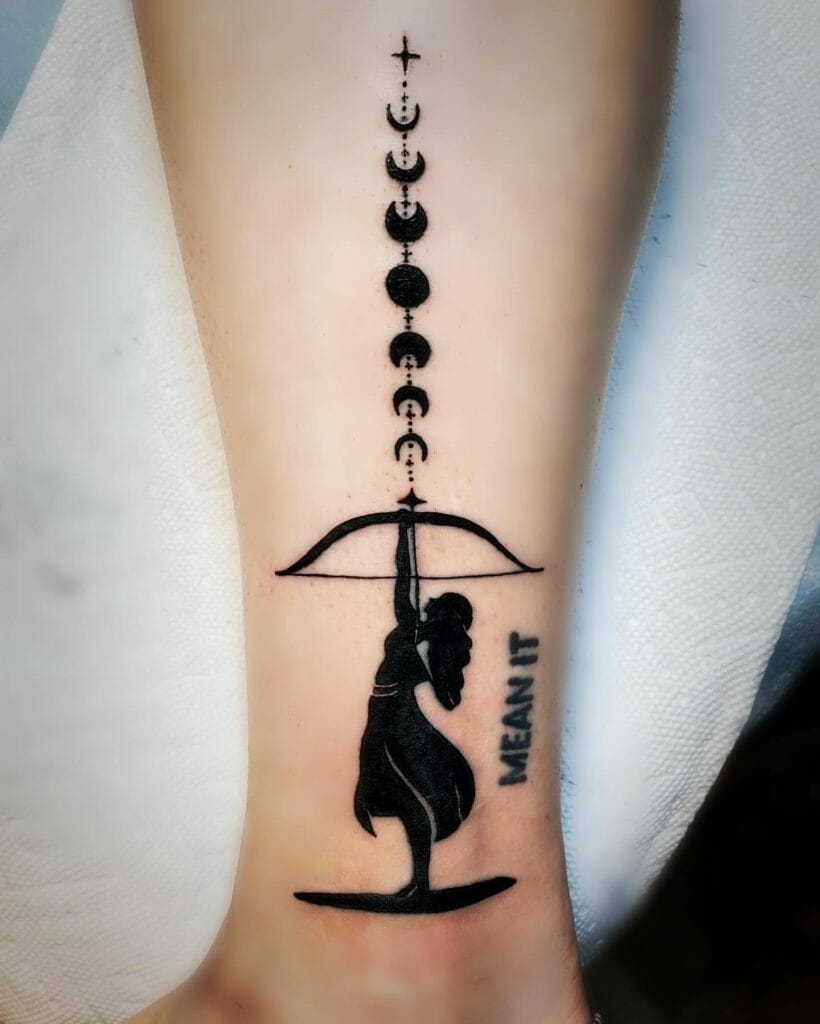 Moon Tattoo Wit Archery Imagery