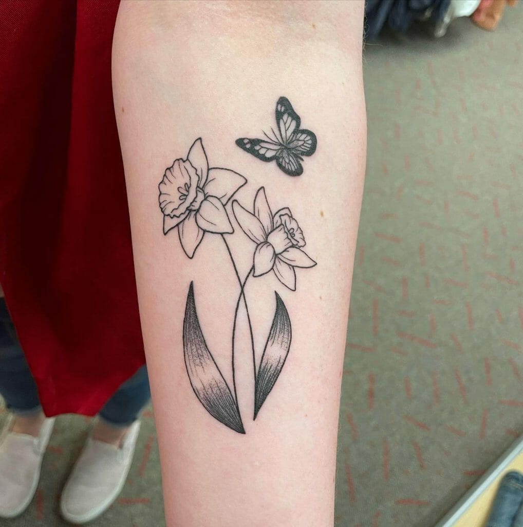 Narcissus Flower Tattoos With Other Symbols And Objects