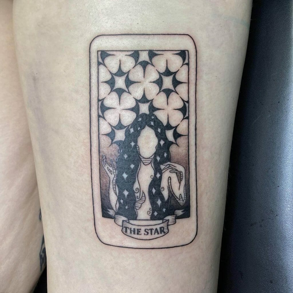 The Tarot Card With The Star Tattoo Designs On The Hand