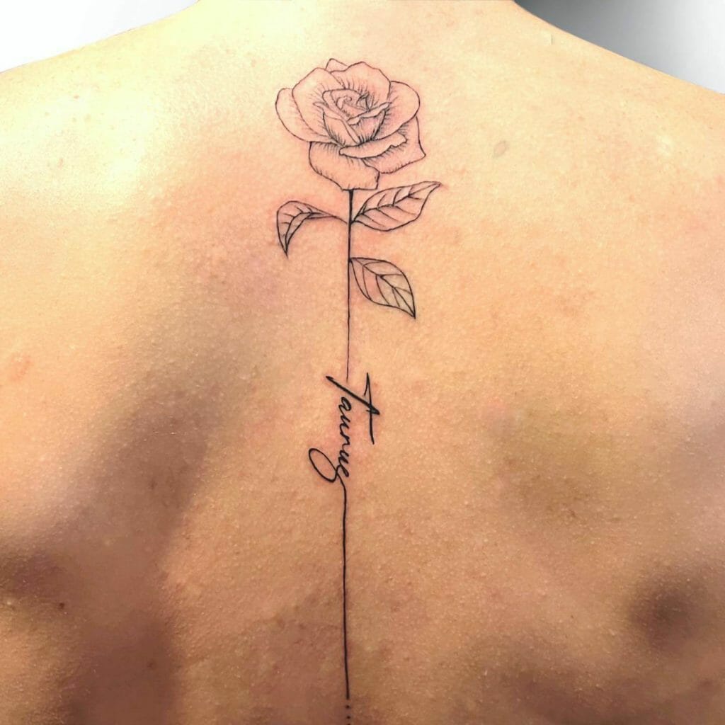 Minimalistic Rose Tattoo