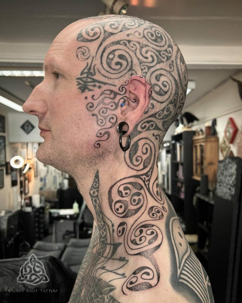 Celtic Designs Tattoo All Over The Head