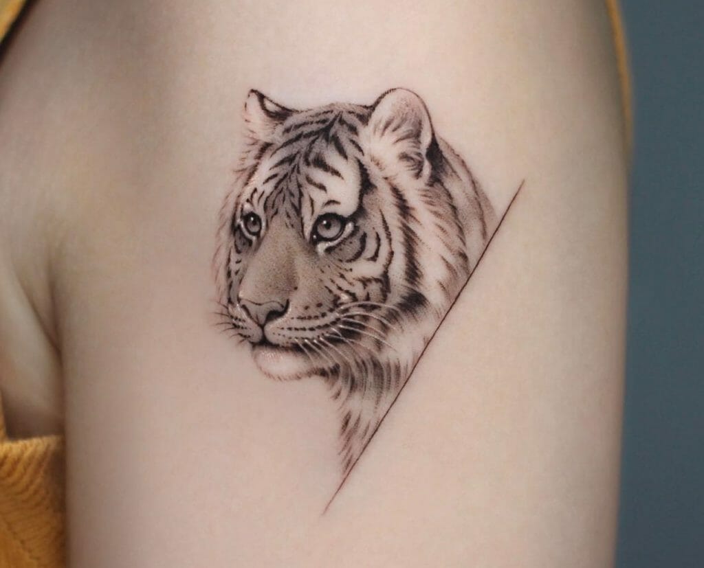Feminine Tiger Tattoo