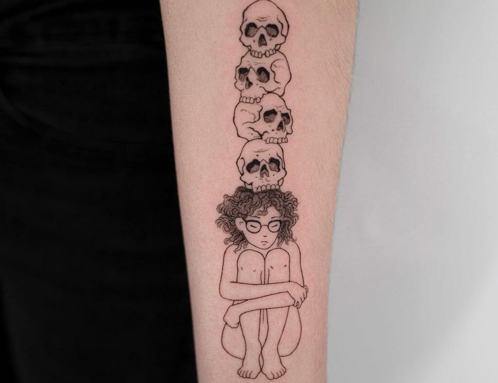 Girl with Skull Tattoo