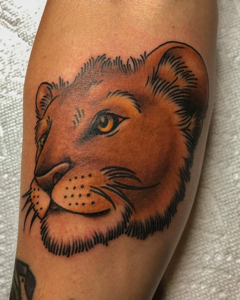 3D Lion Cub Tattoo