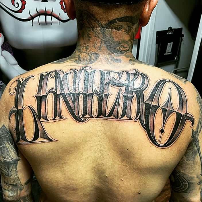Single Word Bold Lineman Tattoo