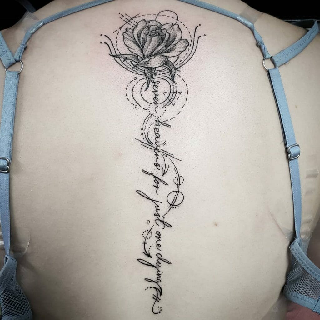 Black Rose Spine Tattoo