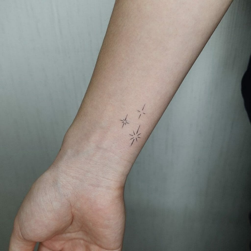 Minimalist Star Tattoo Designs In The Wrist Area