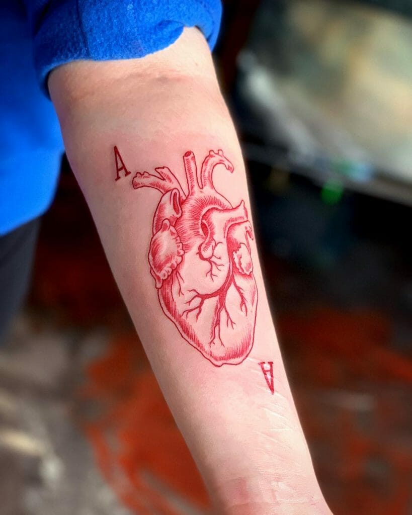 A Giant Tattoo Of Ace Of Hearts