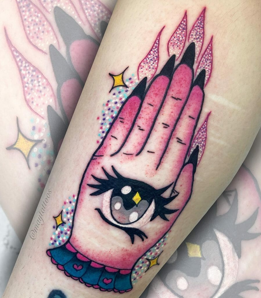 Adorable Kawaii Hand Of Glory Tattoo Artwork