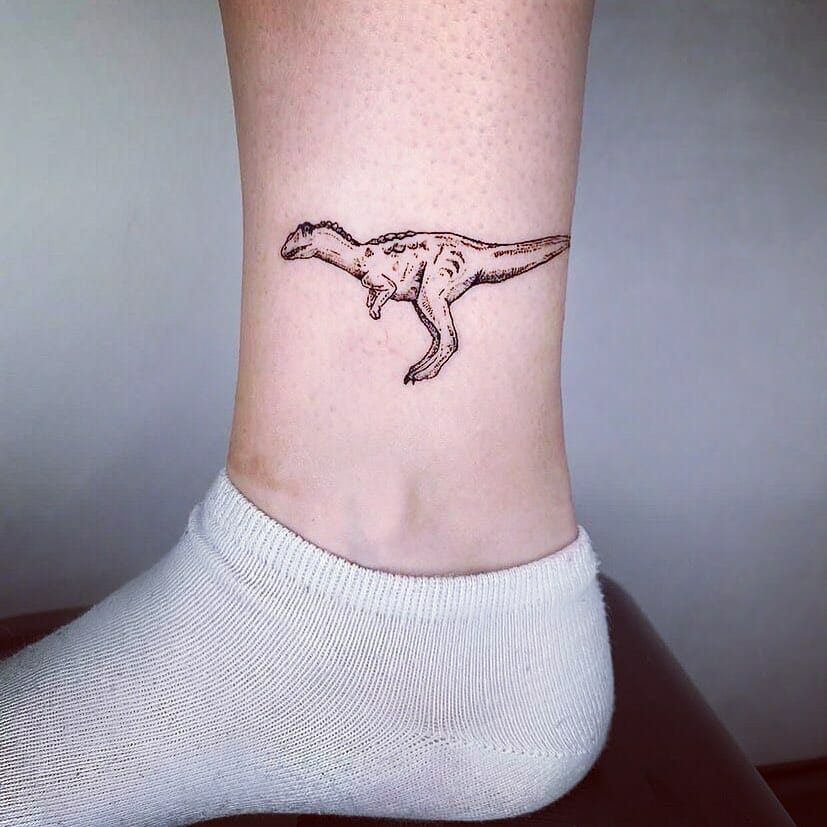 Allosaurus Leg Tattoo 