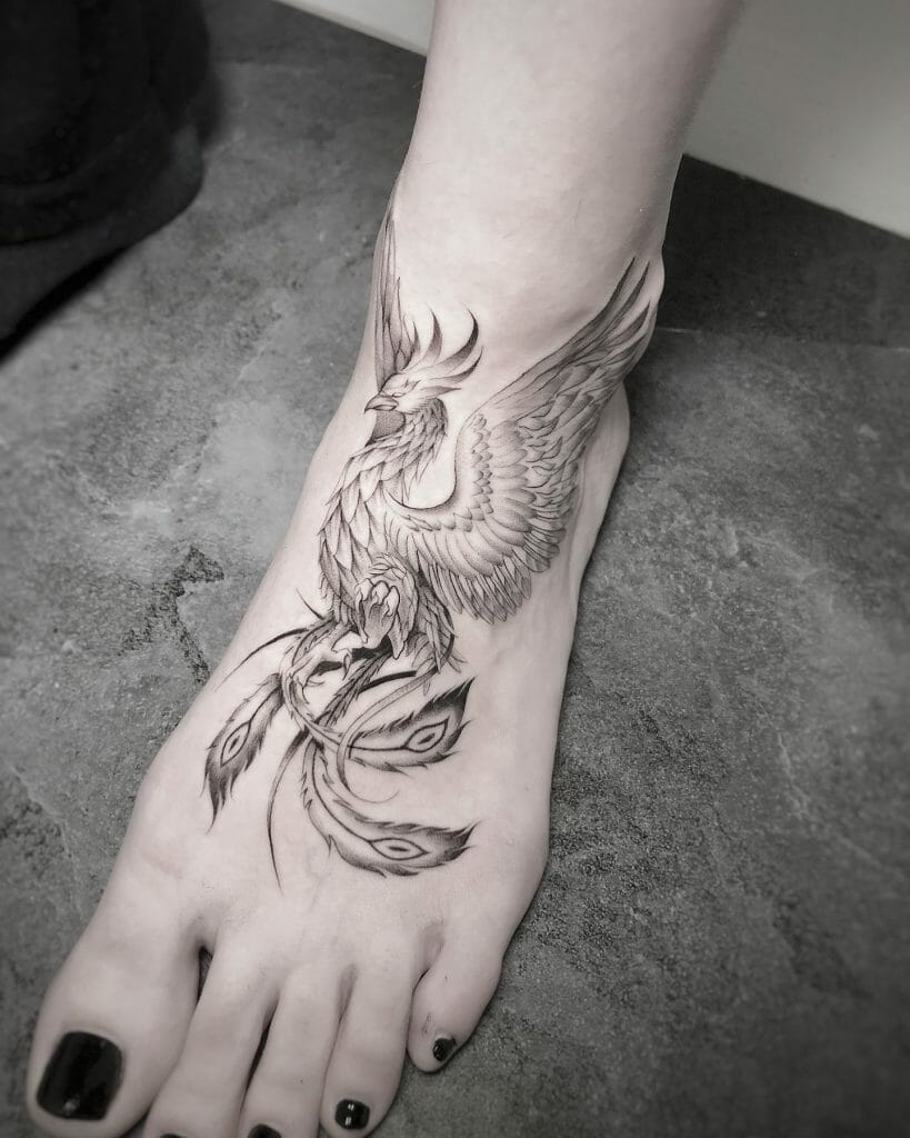An All-Black Phoenix Tattoo