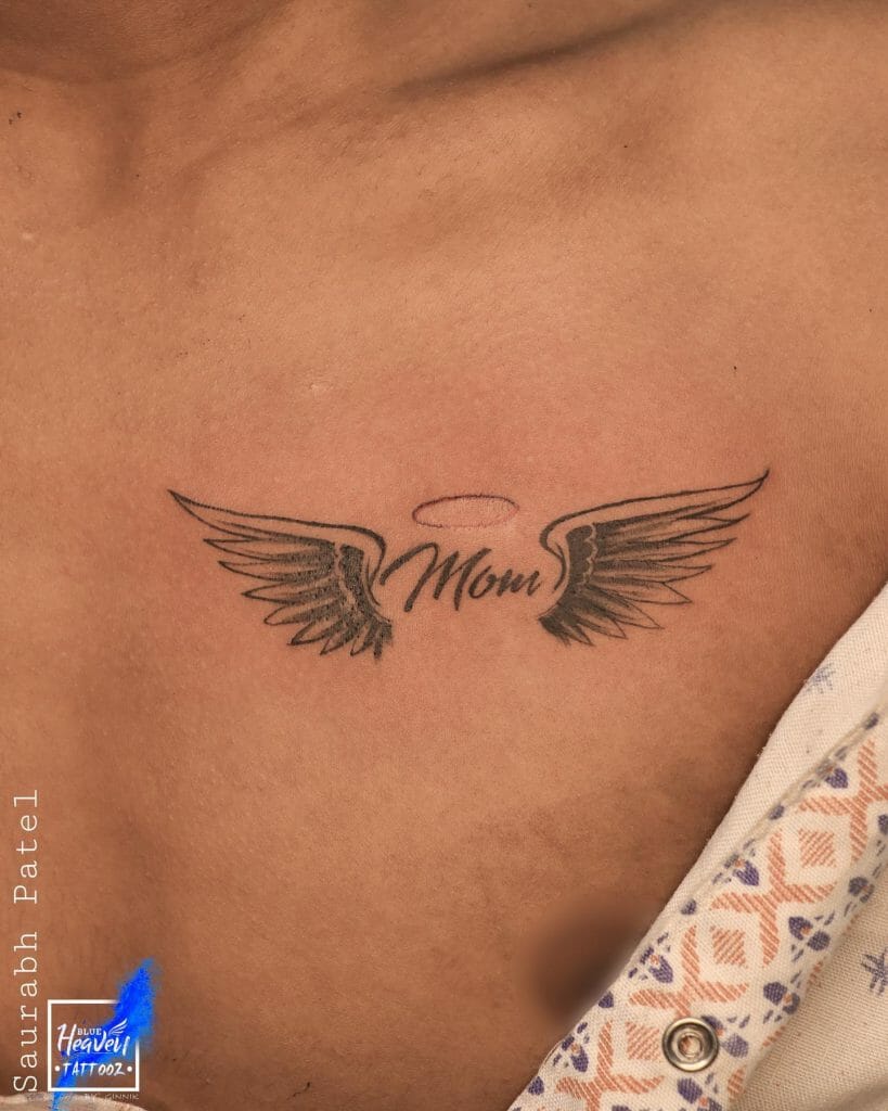 Angel Wings Tattoo Idea For Mother