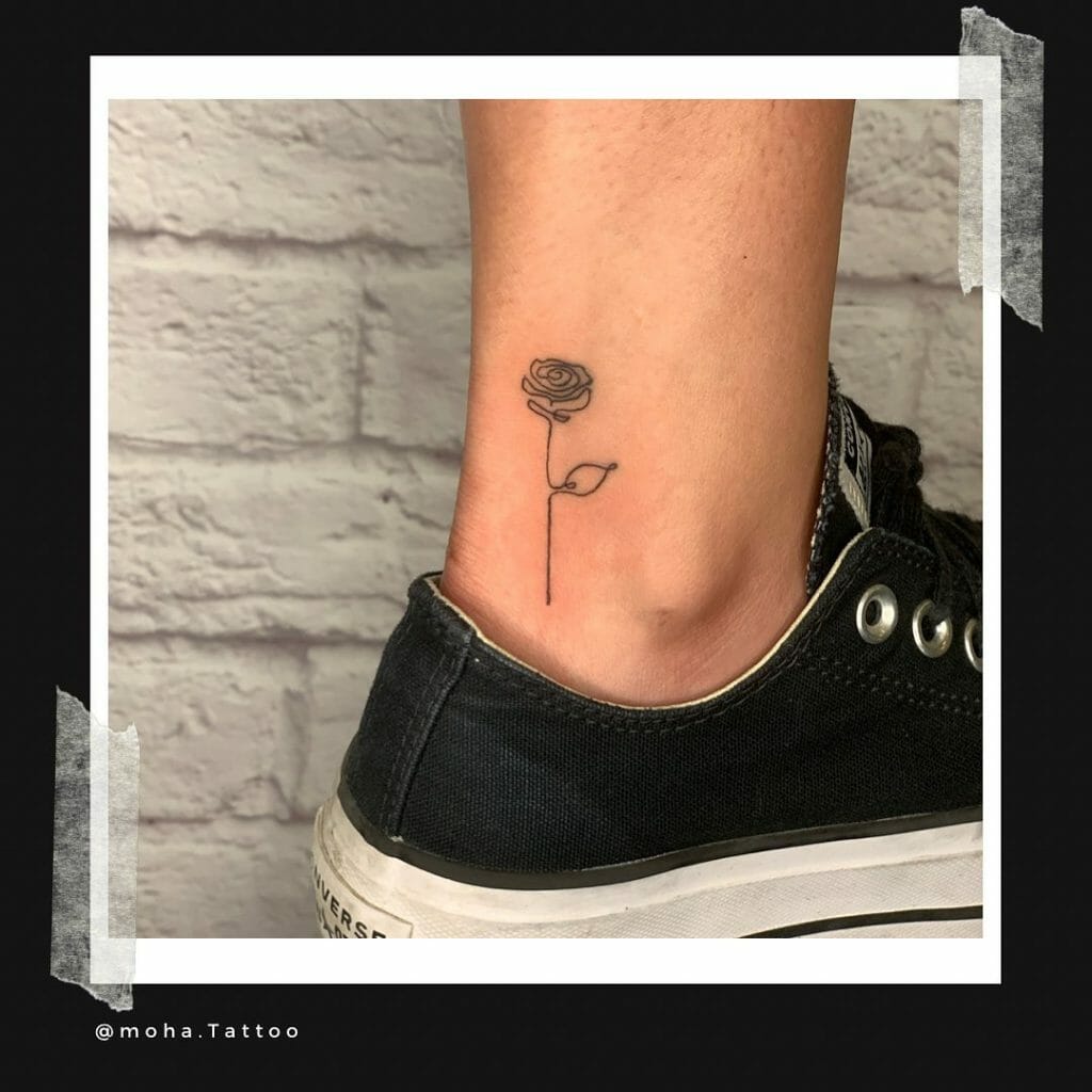 Ankle Flower Tattoo