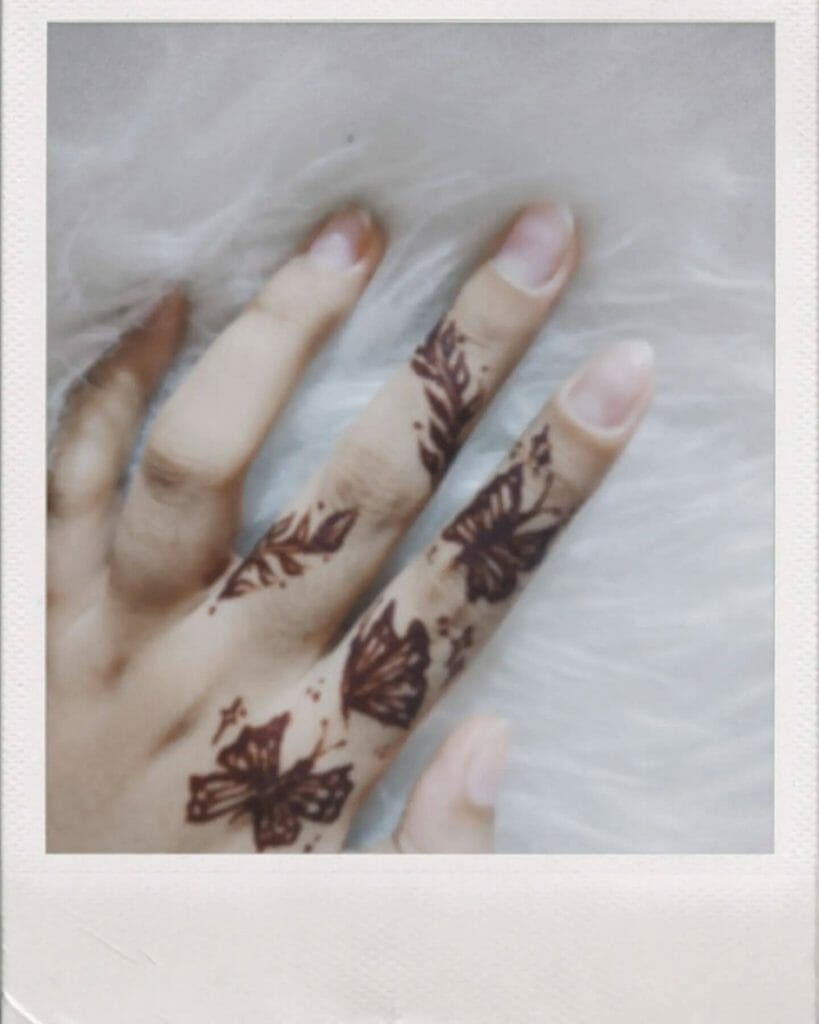 Butterfly Henna Finger Tattoo