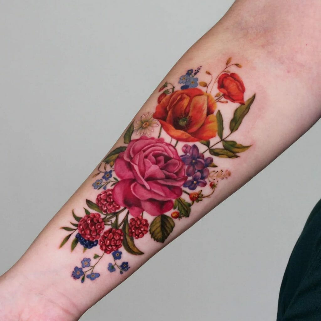 Colorful Wrist Stunning Rose Tattoos