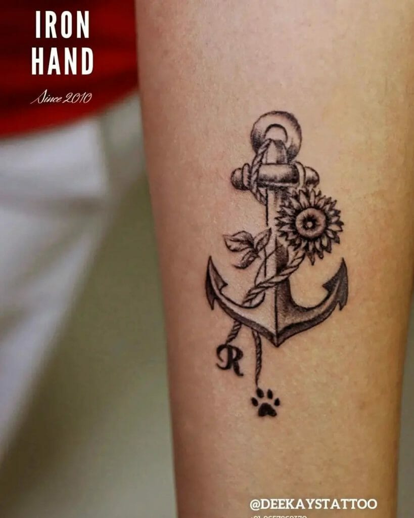 Anchor compass tattoo on the wrist - Tattoogrid.net